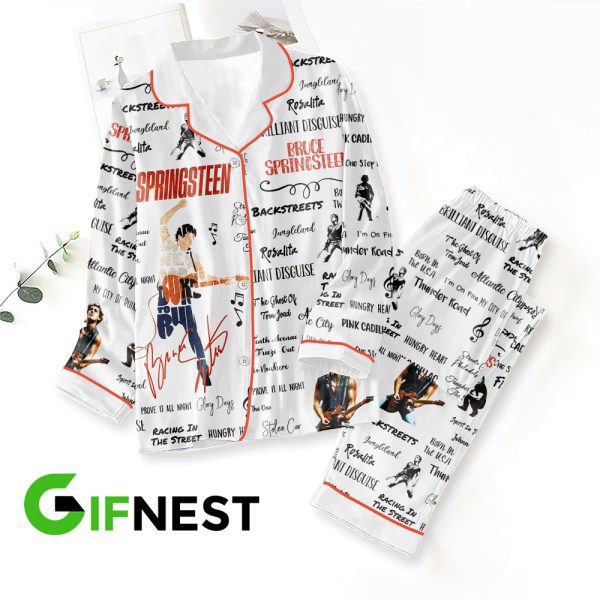 Bruce Springsteen Button Down Pajamas Set - HOATT 3568