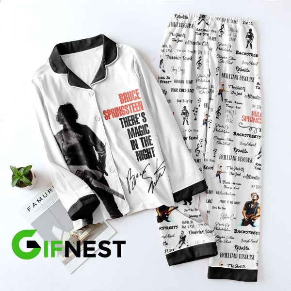 Bruce Springsteen Button Down Pajamas Set - HOATT 3771