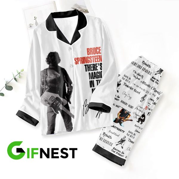 Bruce Springsteen Button Down Pajamas Set - HOATT 3771