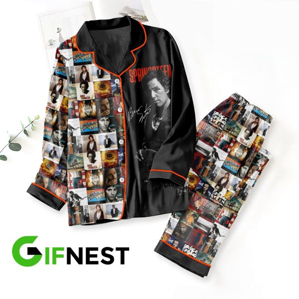Bruce Springsteen Button Down Pajamas Set - HOATT 3548