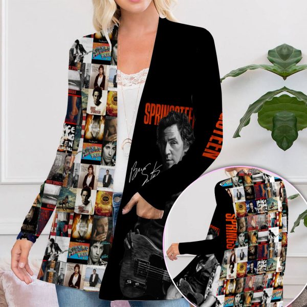 Bruce Springsteen Women's Patch Pocket Cardigan - HOATT 3547