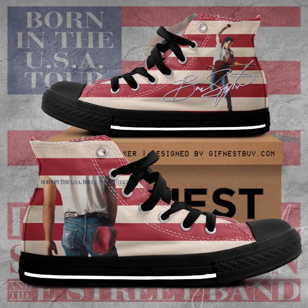 Bruce Springsteen High Top Canvas Shoes - TANTN 1345