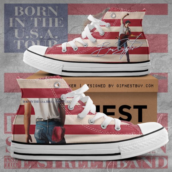 Bruce Springsteen High Top Canvas Shoes - TANTN 1345
