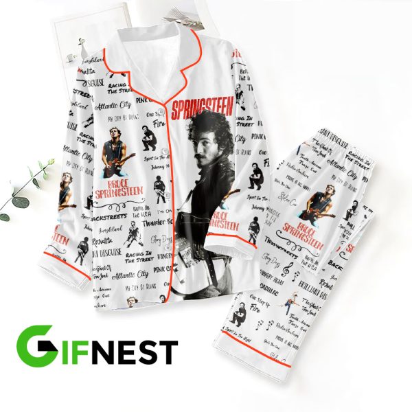 Bruce Springsteen Button Down Pajamas Set - HOATT 3749