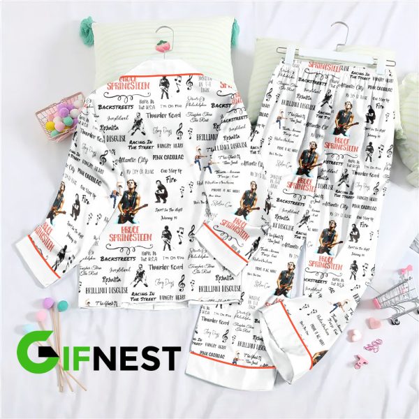 Bruce Springsteen Button Down Pajamas Set - HOATT 3749