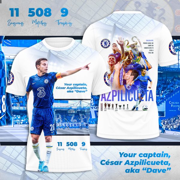Chelsea FC César Azpilicueta 3D Apparel - TANTN 1306