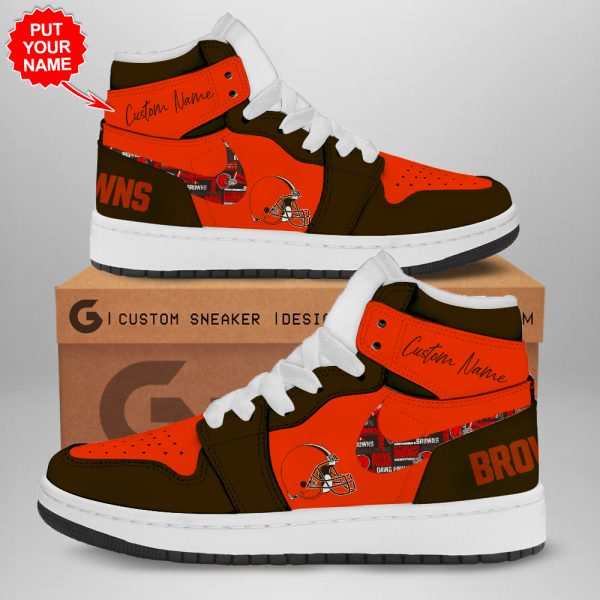 Personalized Cleveland Browns AJ 1 Sneaker - TANTN 1575