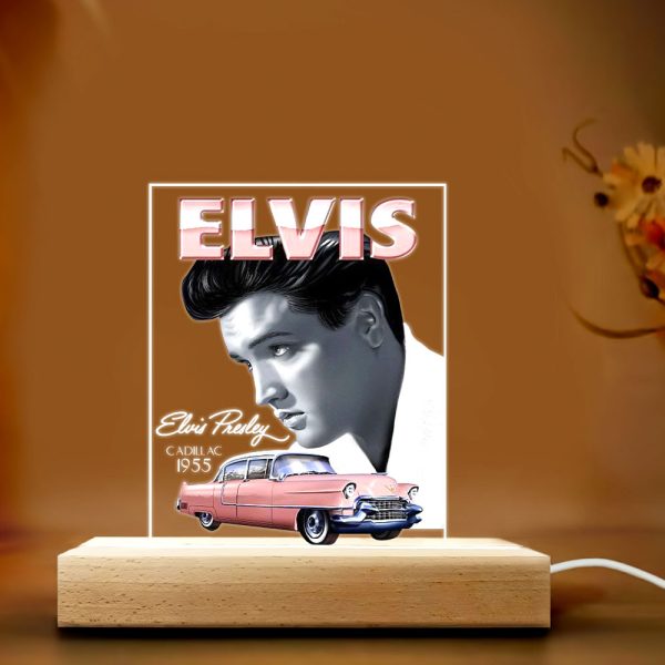 Elvis Presley Led Light with Wooden Base - VANDH 149