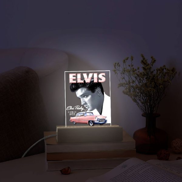 Elvis Presley Led Light with Wooden Base - VANDH 149