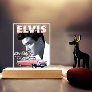 Elvis Presley Led Light with Wooden Base - VANDH 149