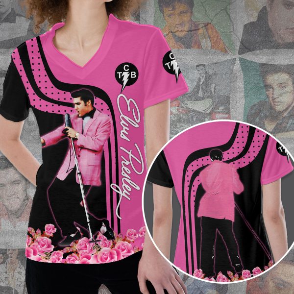 Elvis Presley 3D Women’s V-neck Apparel - VANDH 196
