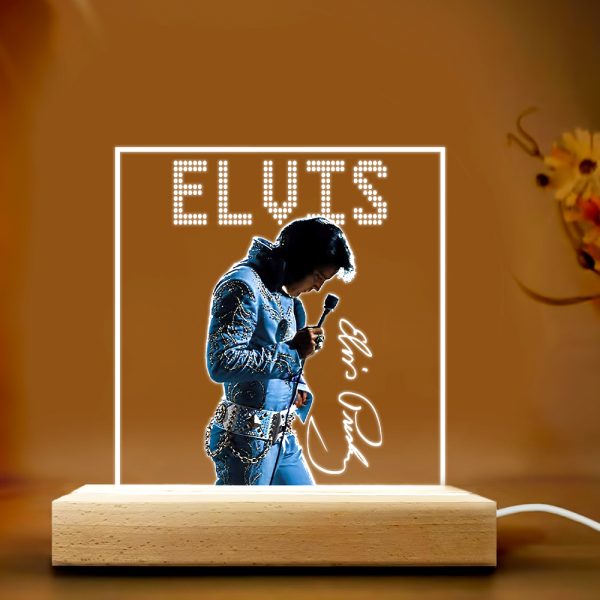 Elvis Presley Led Light with Wooden Base (7 Colors) - HOATT 3222