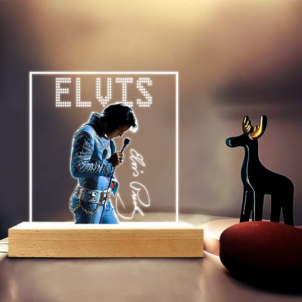 Elvis Presley Led Light with Wooden Base (7 Colors) - HOATT 3222