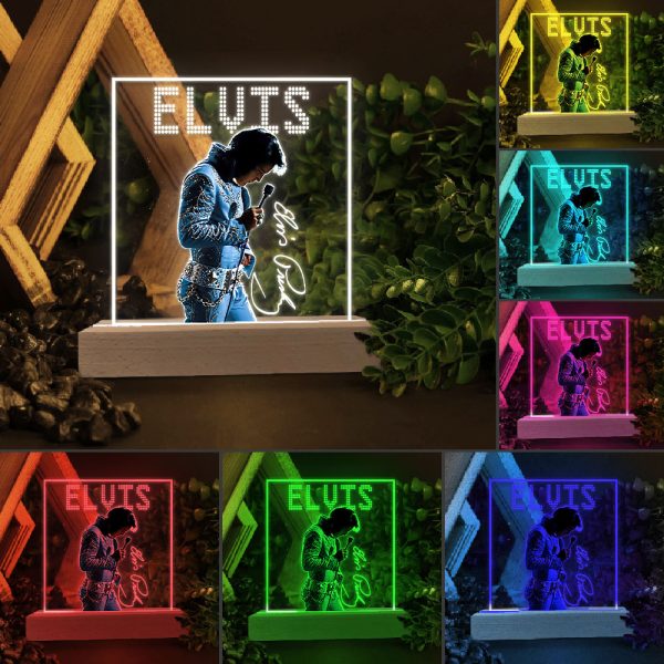 Elvis Presley Led Light with Wooden Base (7 Colors) - HOATT 3222