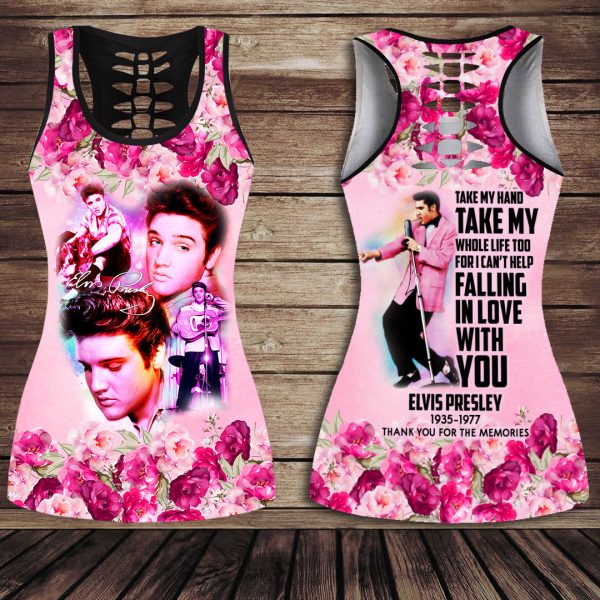 Elvis Presley Hollow Tank Top Leggings - VANDH 126