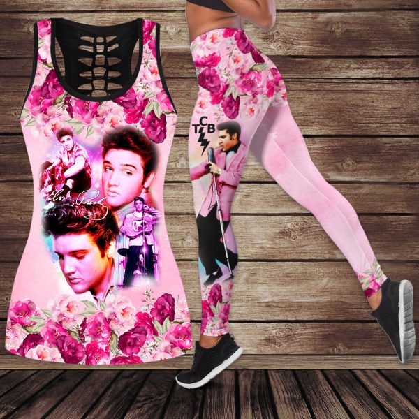 Elvis Presley Hollow Tank Top Leggings - VANDH 126