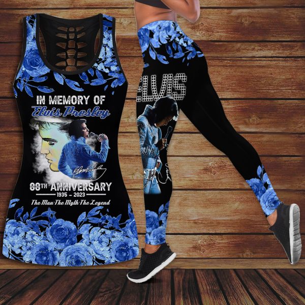 Elvis Presley Hollow Tank Top Leggings - HOATT 2340
