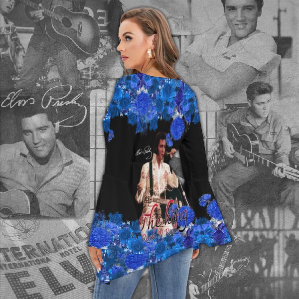 Elvis Presley Women's V-neck Blouse With Flared Sleeves - HOATT 3008