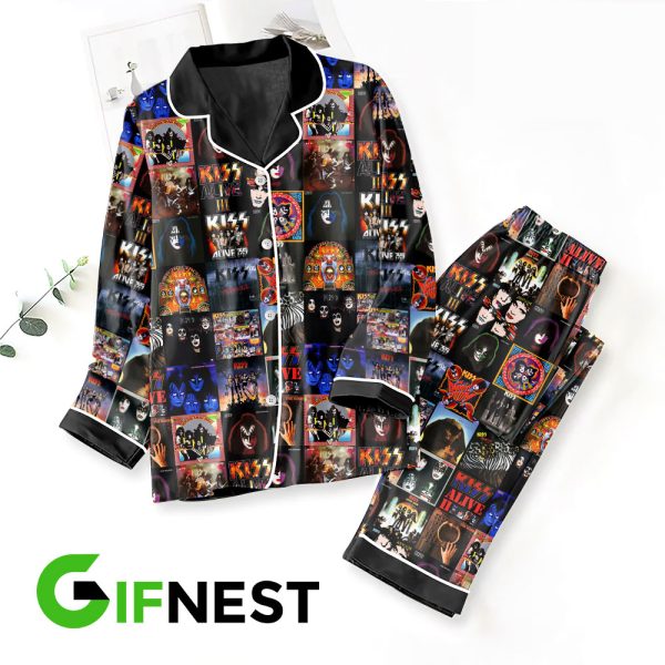 Kiss Band Button Down Pajamas Set - HOATT 3495
