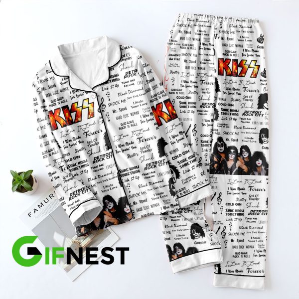 Kiss Band Button Down Pajamas Set - HOATT 3791