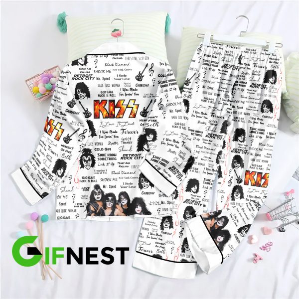 Kiss Band Button Down Pajamas Set - HOATT 3791