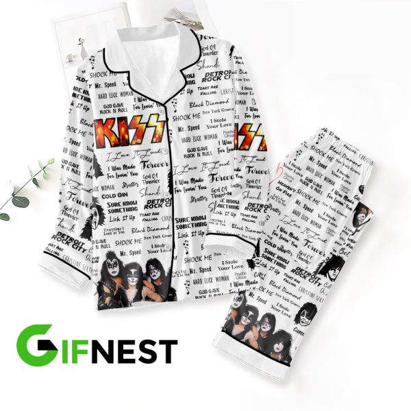 Kiss Band Button Down Pajamas Set - HOATT 3791