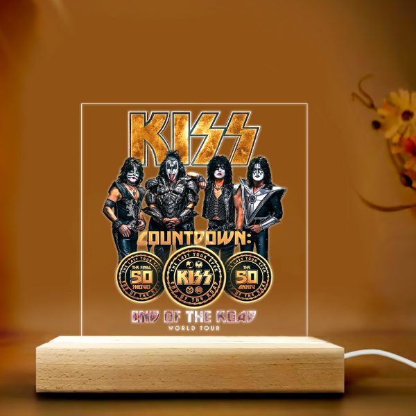 Kiss Band Led Light with Wooden Base (7 Colors) - HOATT 3257