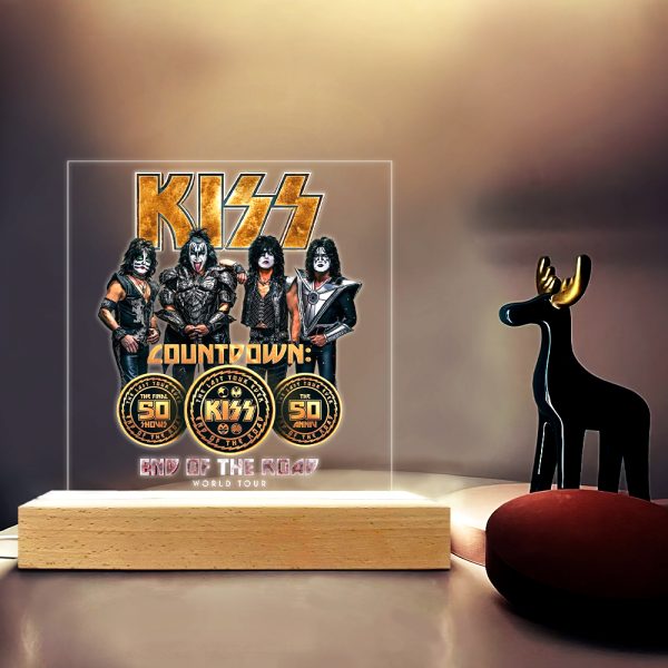 Kiss Band Led Light with Wooden Base (7 Colors) - HOATT 3257