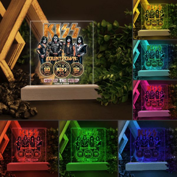 Kiss Band Led Light with Wooden Base (7 Colors) - HOATT 3257