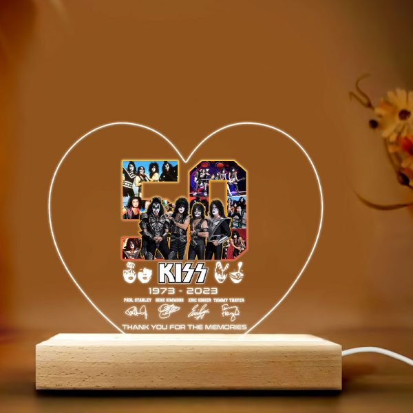 Kiss Band Led Light with Wooden Base (7 Colors) - HOATT 3274