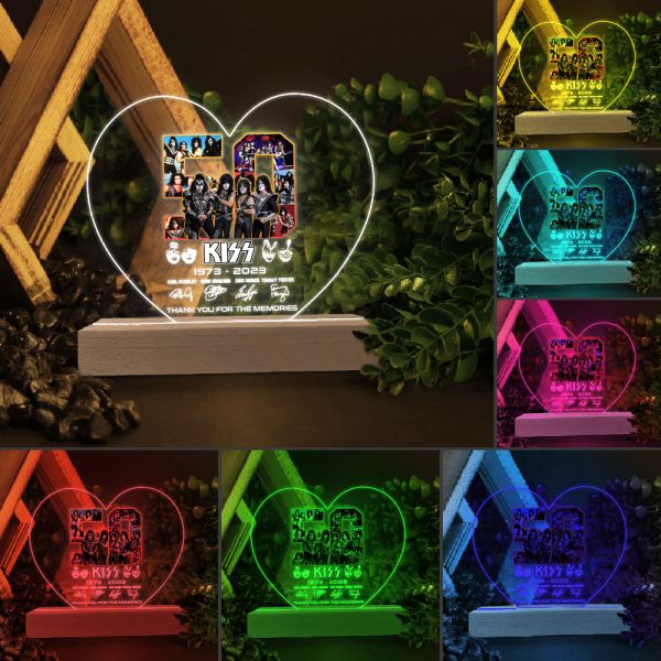 Kiss Band Led Light with Wooden Base (7 Colors) - HOATT 3274