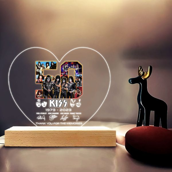 Kiss Band Led Light with Wooden Base (7 Colors) - HOATT 3274