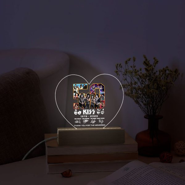 Kiss Band Led Light with Wooden Base (7 Colors) - HOATT 3274
