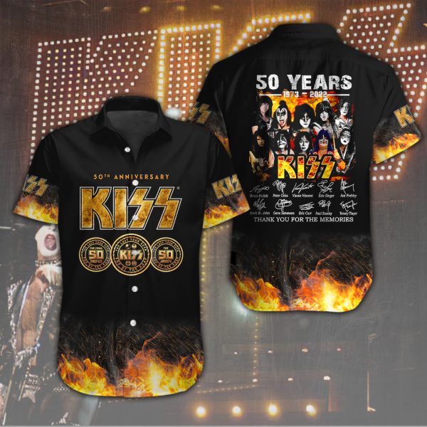Kiss Band Short Sleeve Dress Shirt - HOATT 2483
