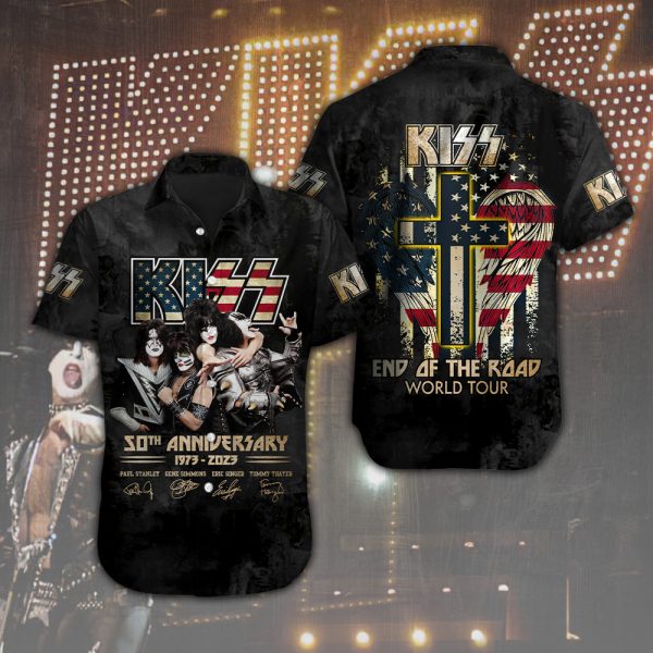 Kiss Band Short Sleeve Dress Shirt - HOATT 3655