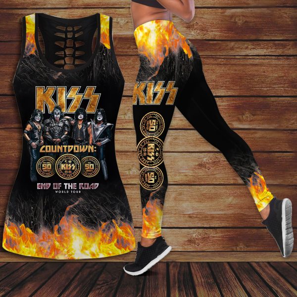Kiss Band Hollow Tank Top Leggings - HOATT 2506