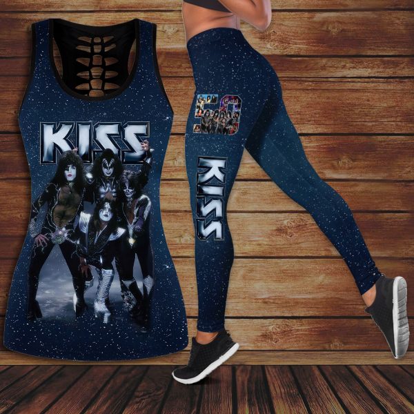 Kiss Band Hollow Tank Top Leggings - HOATT 3056