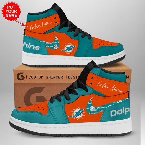 Personalized Miami Dolphins AJ 1 Sneaker - TANTN 1570