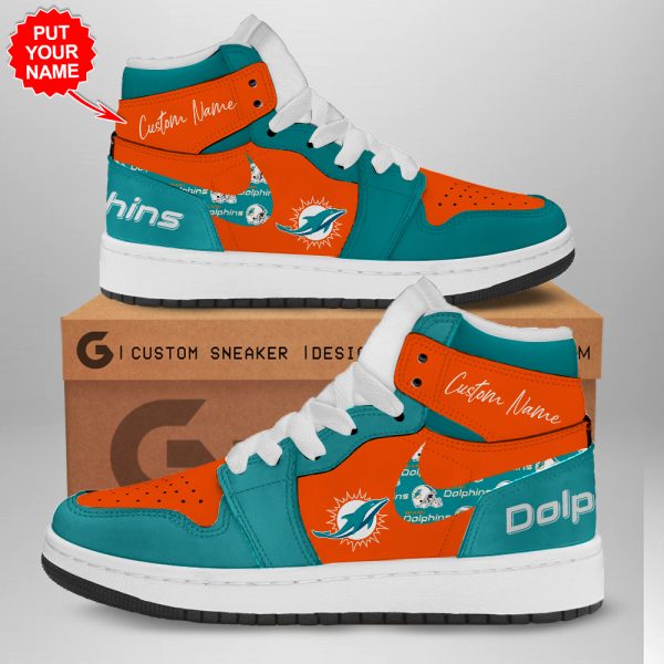 Personalized Miami Dolphins AJ 1 Sneaker - TANTN 1570