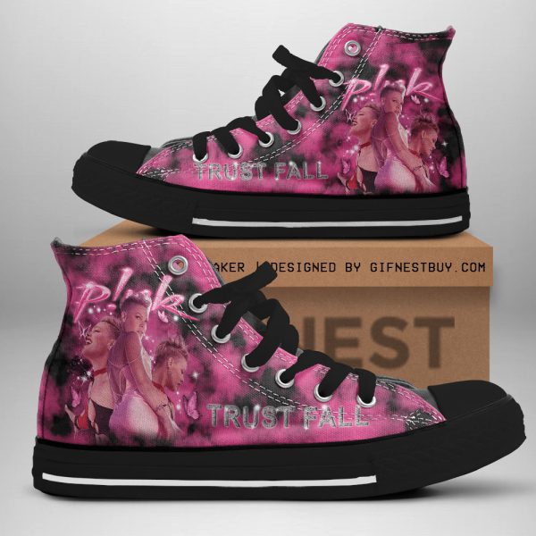 P!nk High Top Canvas Shoes - HOATT 3793