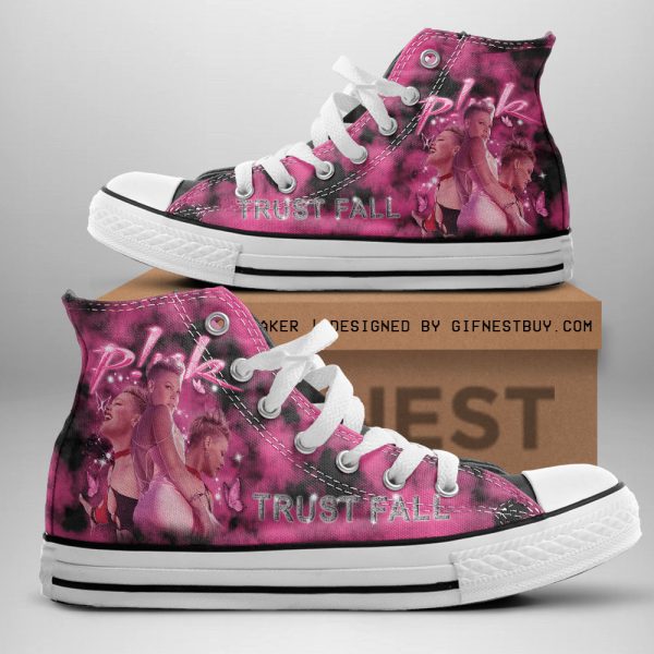 P!nk High Top Canvas Shoes - HOATT 3793