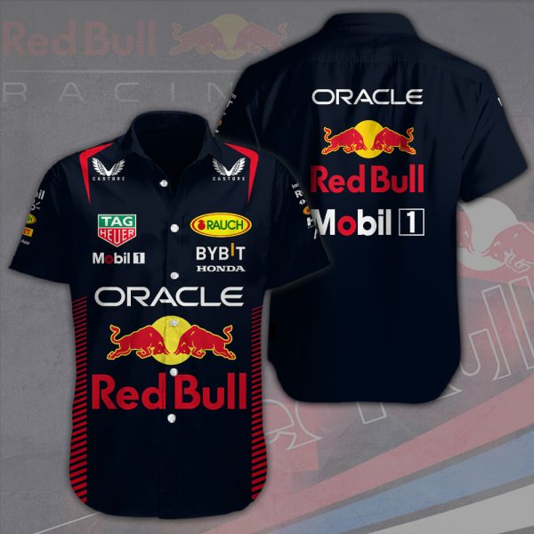 Red Bull Racing F1 Short Sleeve Dress Shirt - HOATT 2311