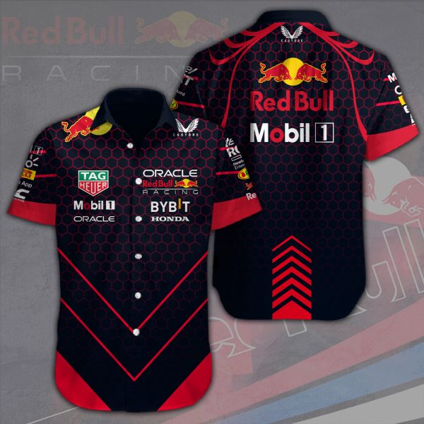 Red Bull Racing F1 Short Sleeve Dress Shirt - HOATT 2339