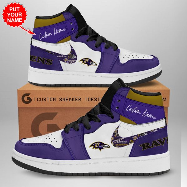 Personalized Baltimore Ravens AJ 1 Sneaker - TANTN 1574