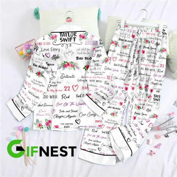 Taylor Swift Button Down Pajamas Set - HOATT 3625