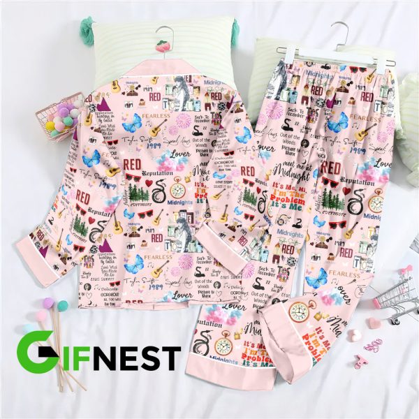 Taylor Swift Button Down Pajamas Set - VANDH 252