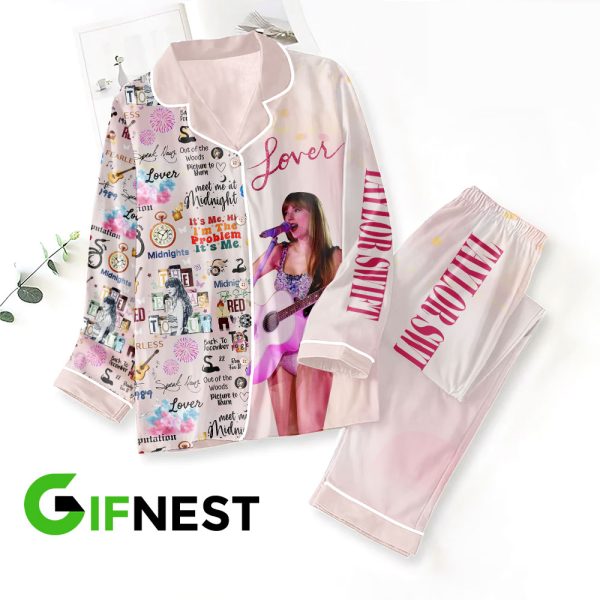 Taylor Swift Button Down Pajamas Set - VANDH 253
