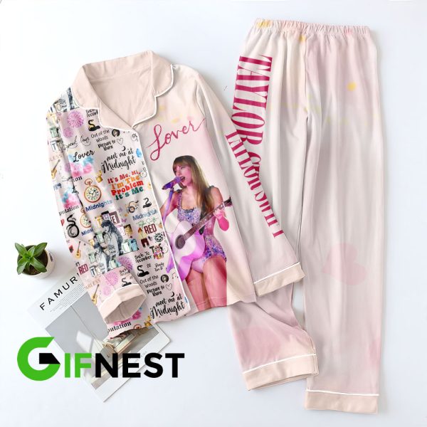 Taylor Swift Button Down Pajamas Set - VANDH 253
