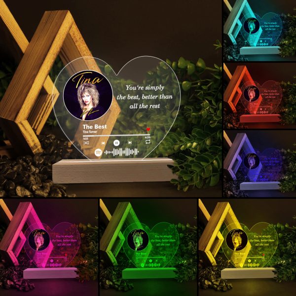 Tina Turner Led Light with Wooden Base (7 Colors) - HOATT 3271