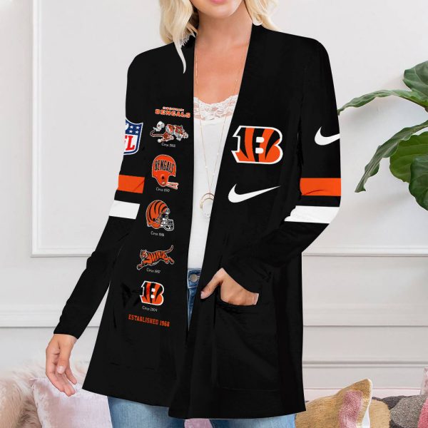 Cincinnati Bengals Women's Patch Pocket Cardigan - TANTN 1647